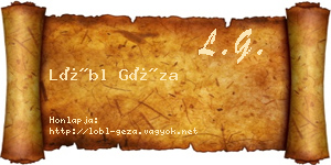Lőbl Géza névjegykártya